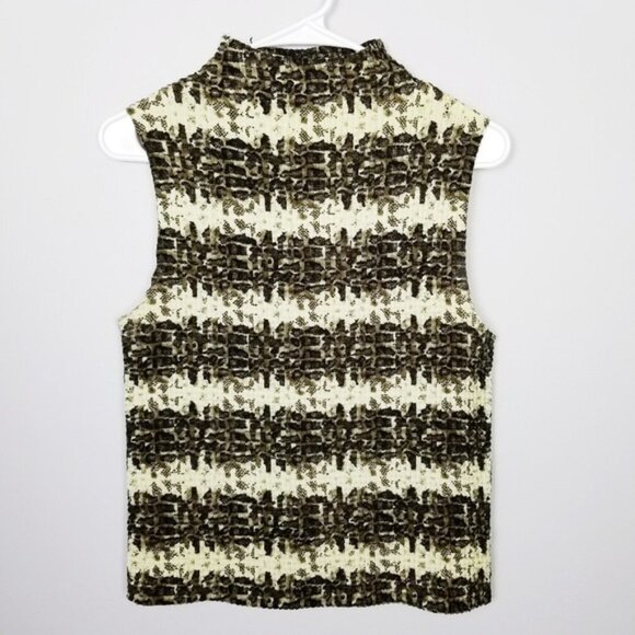 Impressions Snakeskin Mock Neck Stretch Blouse Women's Large Animal Sleeveless - Picture 6 of 6